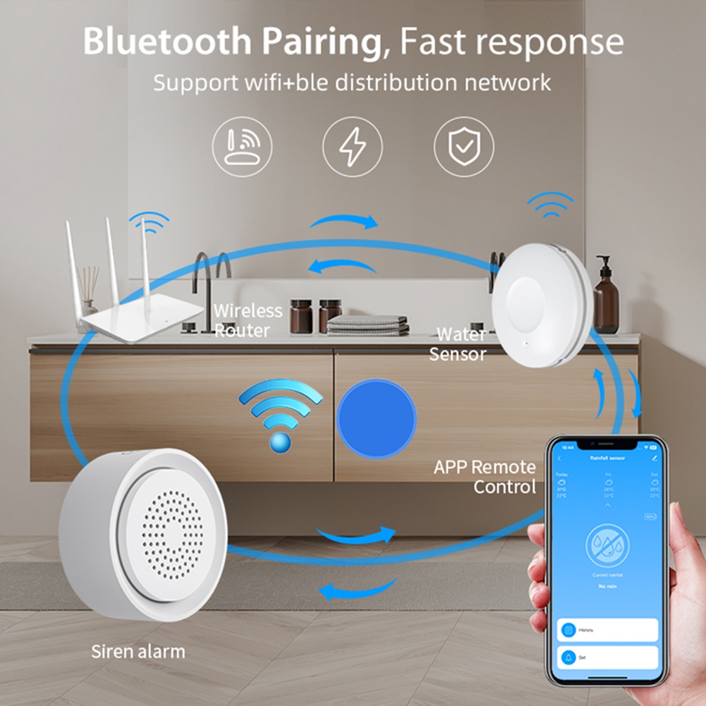 BTLIFE-Flood Detector With Sir - Smart Home Automation Kit recension och pris